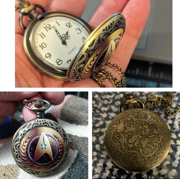 New star trek pocket watch with clip chain - Picture 1 of 2